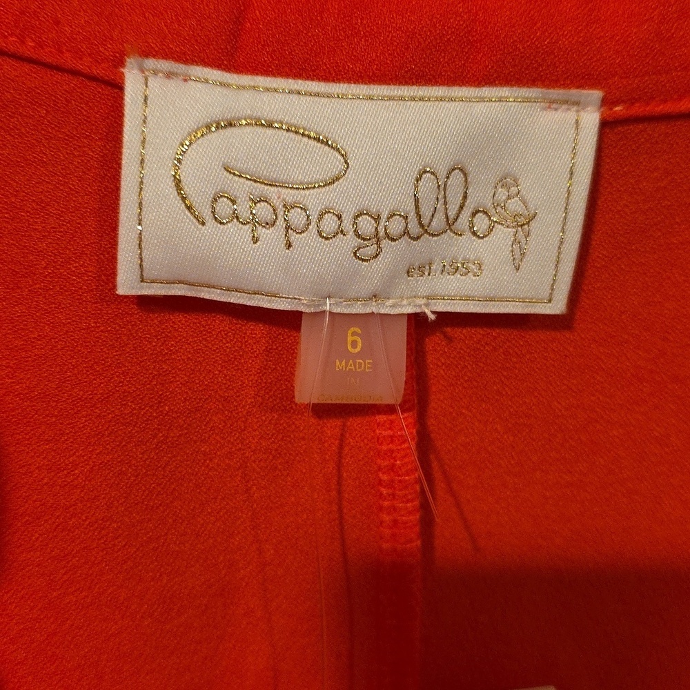 (J1) Sleeveless Red Dress with White Trim - Picture 5 of 5